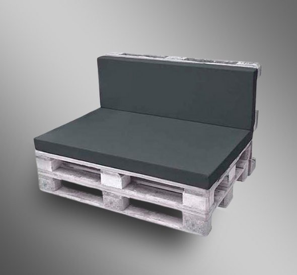 Двухместный диван White с серыми подушками