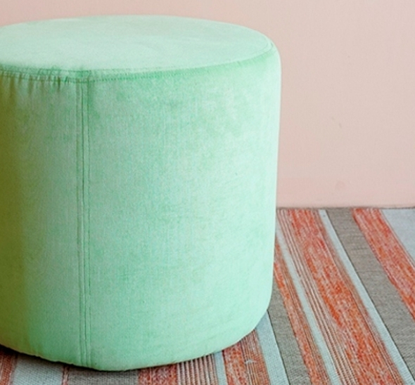 Пуфик круглый Ментоловый