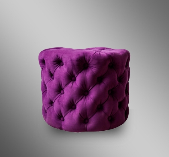 Пуфик Вельвет круглый Пурпурный