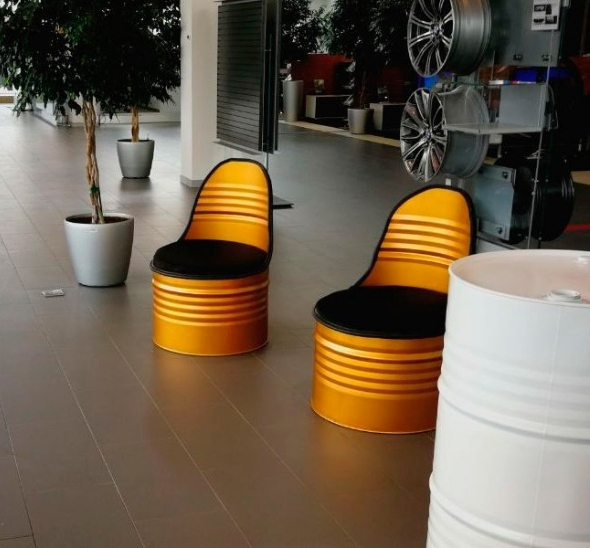 Кресло-бочка Желтое