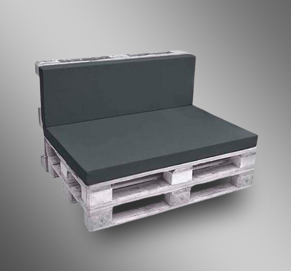 Двухместный диван White с серыми подушками