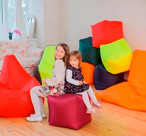 Пуф Геометрия фиолетовый