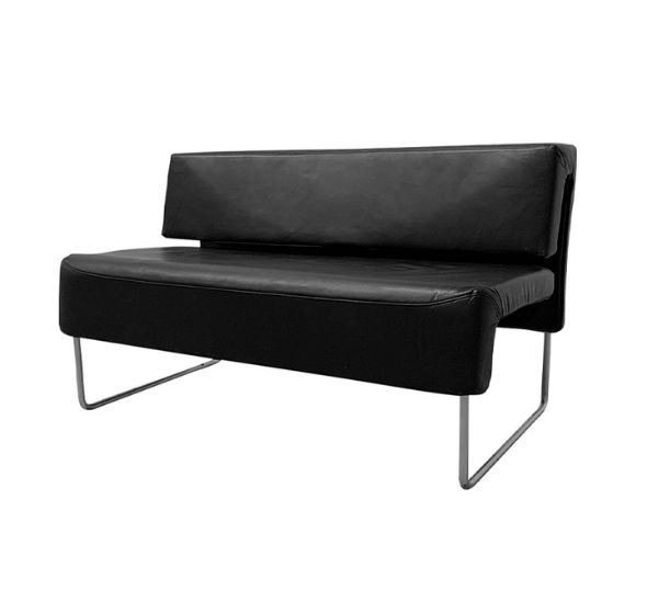 Диван черный из экокожи 120 см