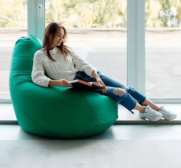 Пуф кресло-мешок темно-зеленый