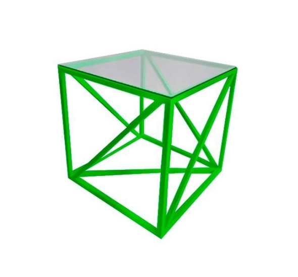 Журнальный стол Loft со стеклом зелёный