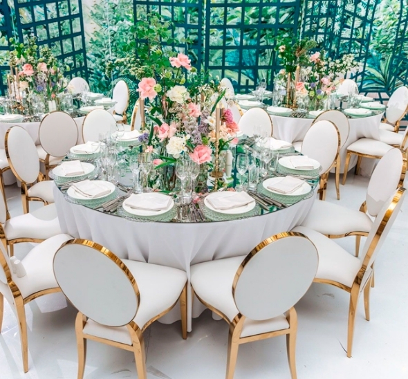 Стул Laval Gold с белой обивкой