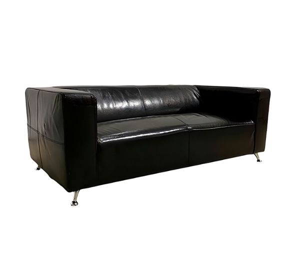 Диван Клиппан кожаный черный