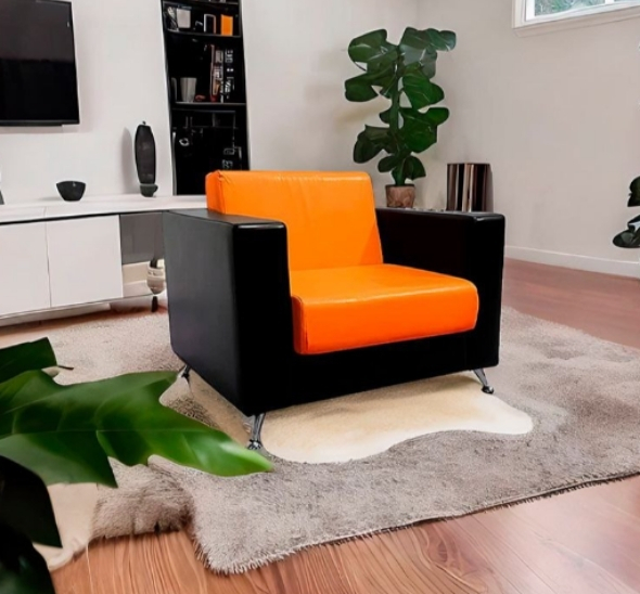 Кресло Cube оранжево-черное