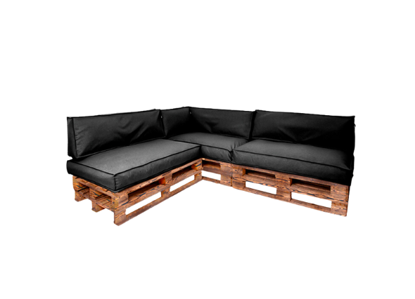 Угловой диван из обожжённых паллет