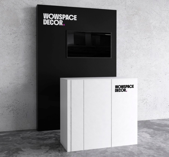 Зона презентации со стойкой с закруглёнными углами