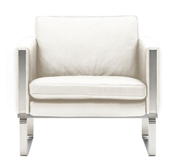 Кресло мягкое белое из экокожи