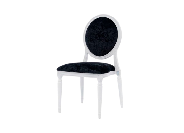 Стул Louis белого цвета с чёрной бархатной обивкой