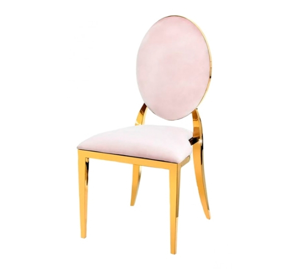 Стул Laval Gold с обивкой из розового бархата