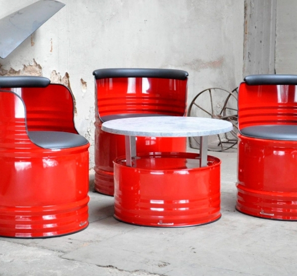 Кресло-бочка Красное