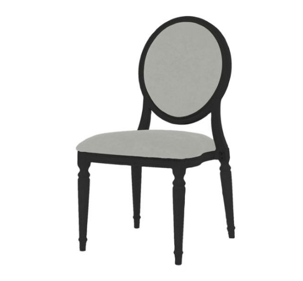 Стул Louis чёрного цвета с серой обивкой