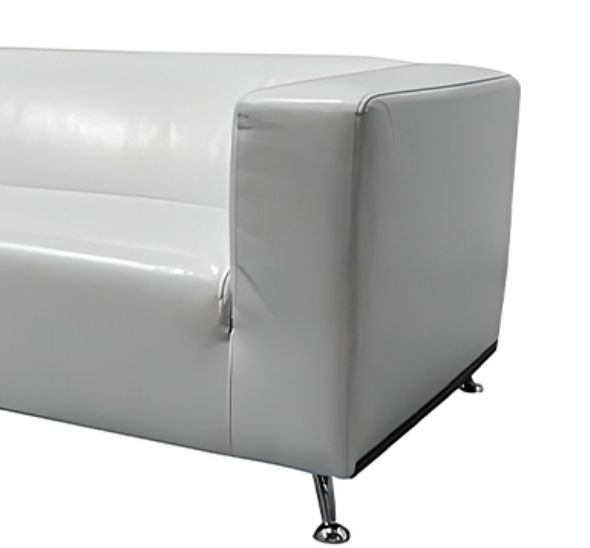 Диван Клиппан кожаный белый