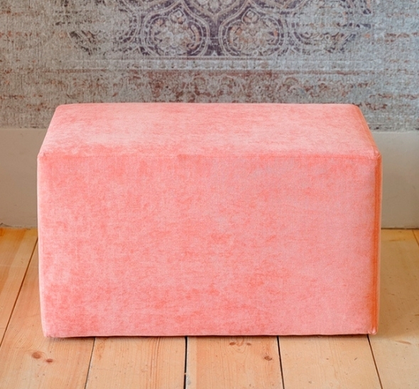 Пуфик прямоугольный Пудрово-розовый
