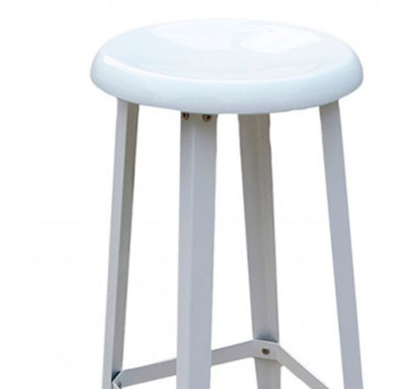 Стул барный металлический белый