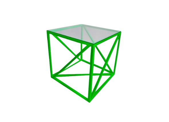 Журнальный стол Loft со стеклом зелёный