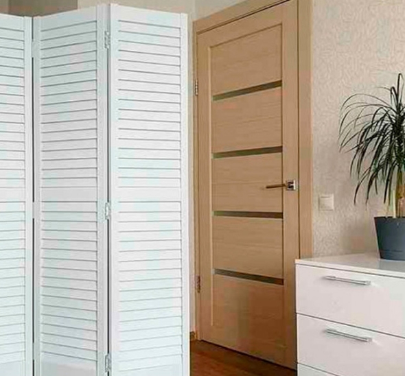 Складная ширма белая