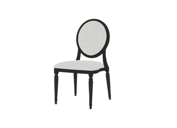 Стул Louis чёрного цвета с белой обивкой