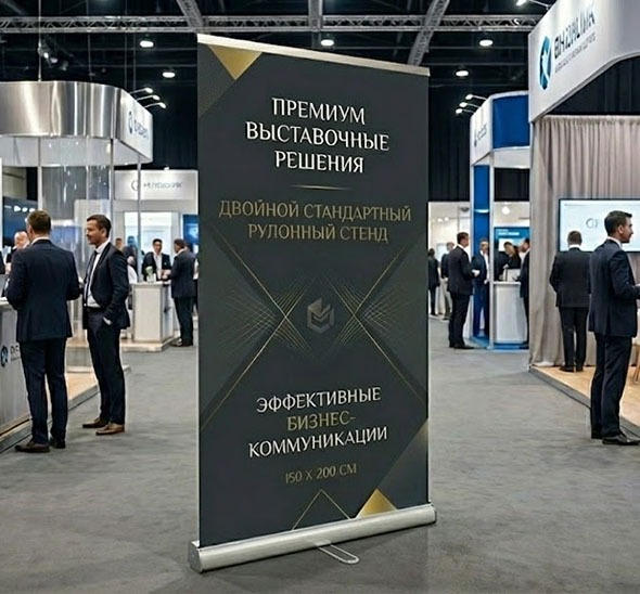 Ролл Ап двойной с стандартной стойкой
