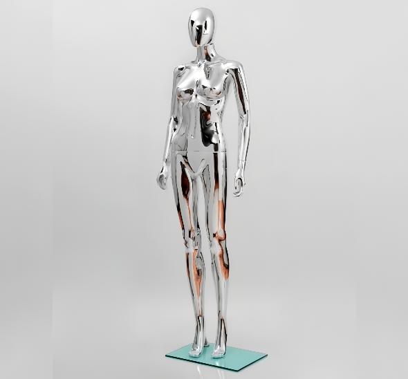 Манекен женский серебряный