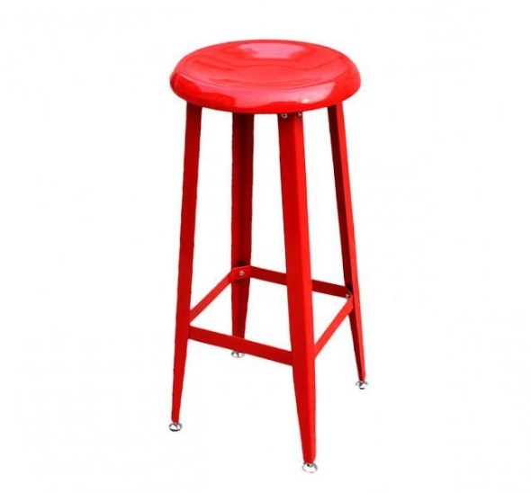 Стул барный металлический красный
