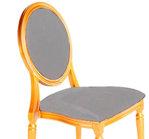 Стул Louis Gold с обивкой из тёмно-серого бархата