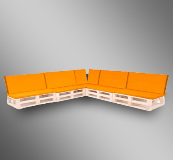 Диван модульный из паллет Белый