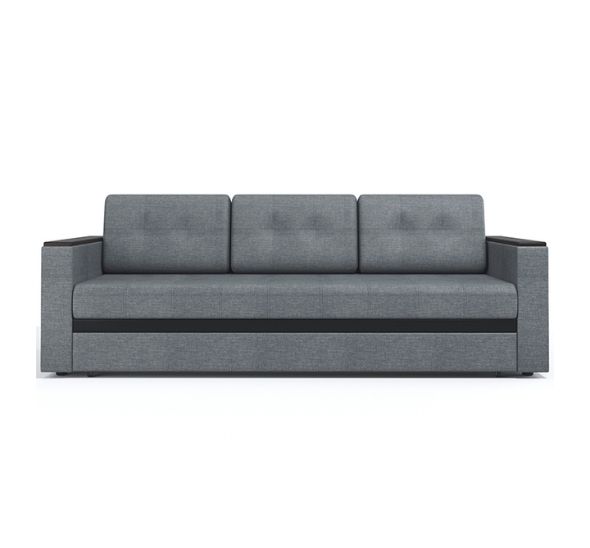 Диван-кровать серый тканевый