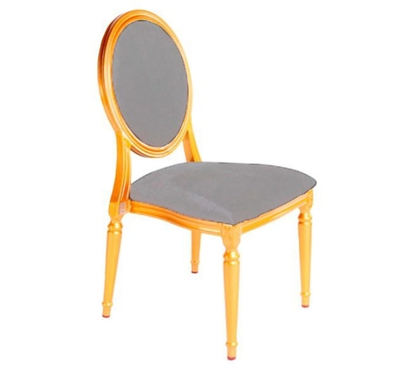 Стул Louis Gold с обивкой из тёмно-серого бархата