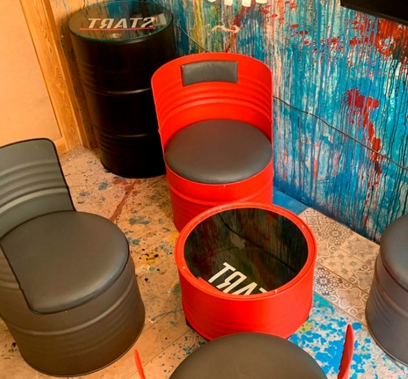 Кресло-бочка Красное