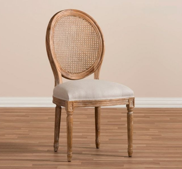 Стул Леон со спинкой из ротанга