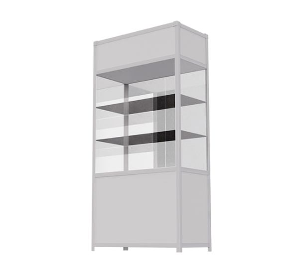 Витрина высокая прямоугольная белая