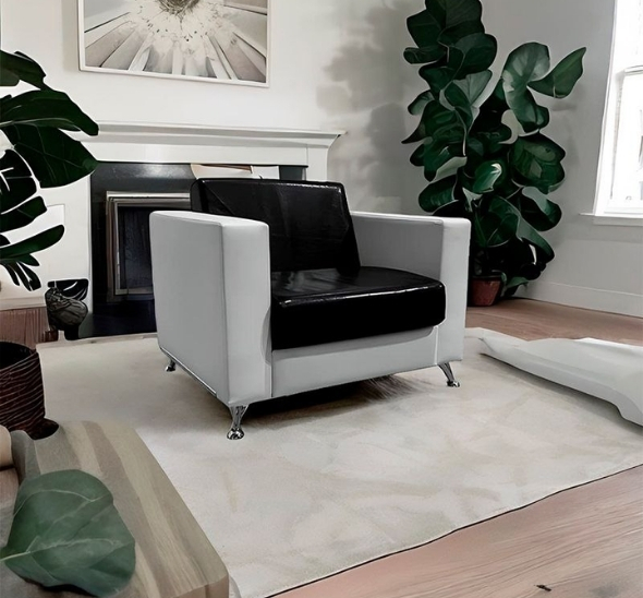 Кресло Cube черно-белое