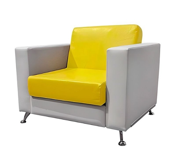 Кресло Cube желто-белое