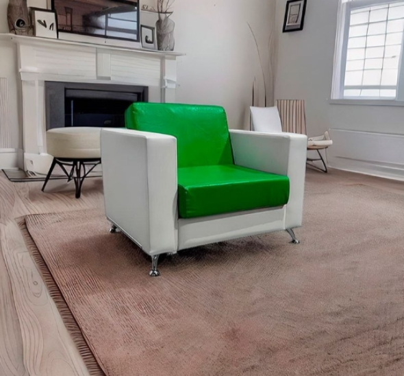 Кресло Cube зелено-белое